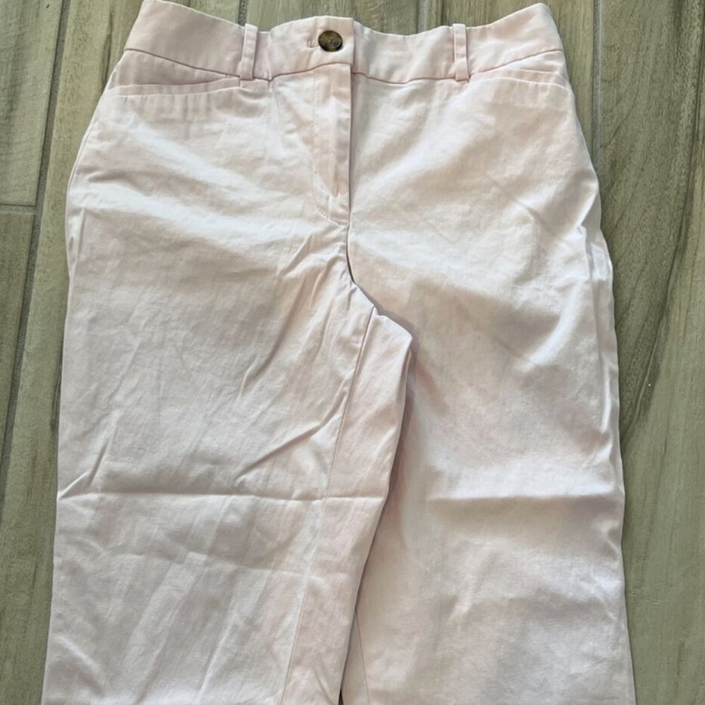 Talbots Signature 8 / 23" pink chino crop pants casual front pockets